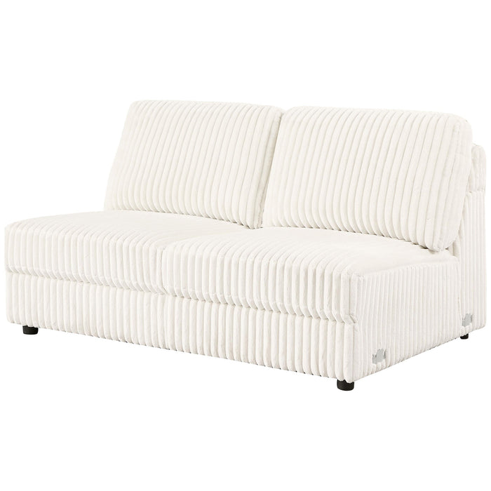 Emberson Upholstered Armless Loveseat Ivory - Jax Mattress (Jacksonville, FL)
