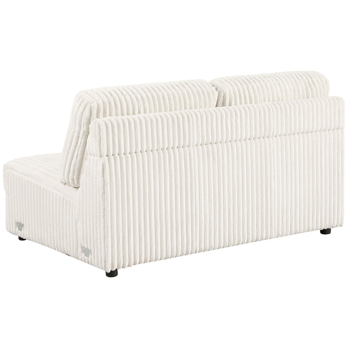 Emberson Upholstered Armless Loveseat Ivory - Jax Mattress (Jacksonville, FL)