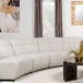 Charlotte Upholstered Curved Armless Chair Ivory - Jax Mattress (Jacksonville, FL)