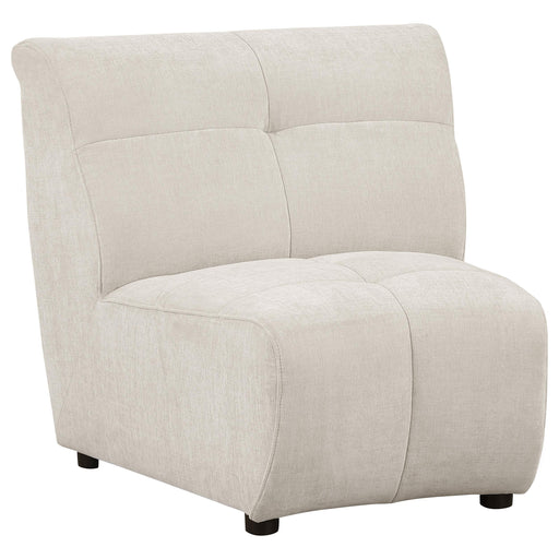 Charlotte Upholstered Curved Armless Chair Ivory - Jax Mattress (Jacksonville, FL)