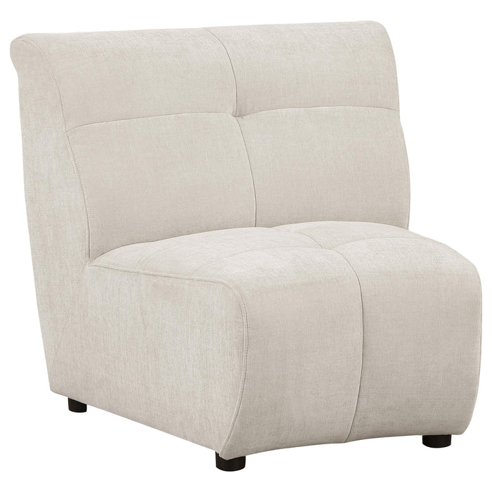 Charlotte Upholstered Curved Armless Chair Ivory - Jax Mattress (Jacksonville, FL)
