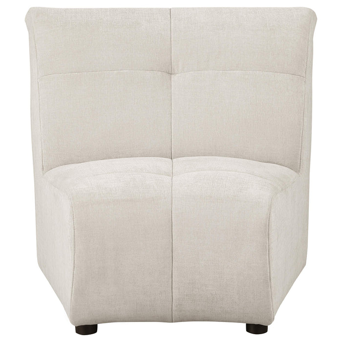 Charlotte Upholstered Curved Armless Chair Ivory - Jax Mattress (Jacksonville, FL)