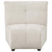 Charlotte Upholstered Curved Armless Chair Ivory - Jax Mattress (Jacksonville, FL)