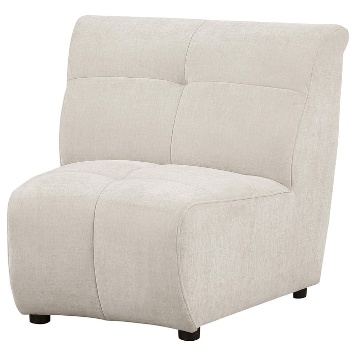 Charlotte Upholstered Curved Armless Chair Ivory - Jax Mattress (Jacksonville, FL)