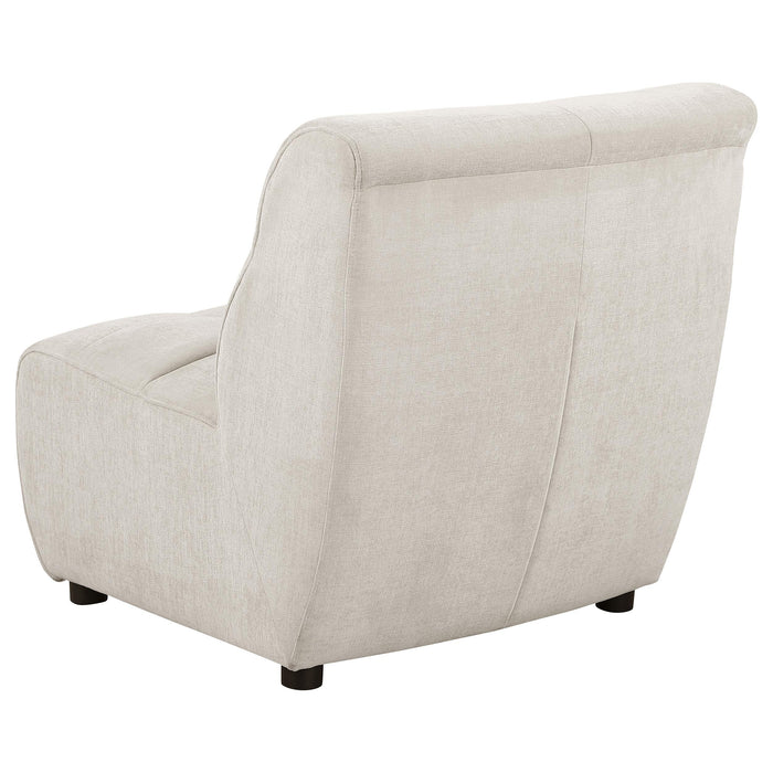 Charlotte Upholstered Curved Armless Chair Ivory - Jax Mattress (Jacksonville, FL)