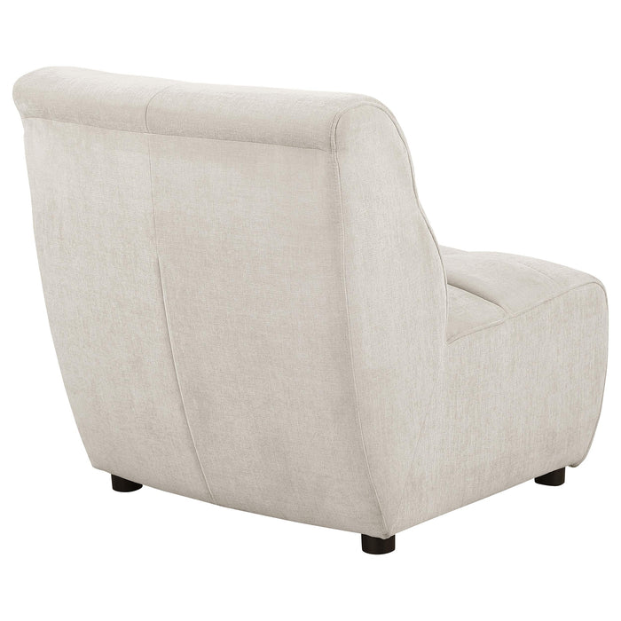 Charlotte Upholstered Curved Armless Chair Ivory - Jax Mattress (Jacksonville, FL)