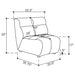 Charlotte Upholstered Curved Armless Chair Ivory - Jax Mattress (Jacksonville, FL)
