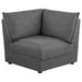 Sasha Upholstered Corner Chair Barely Black - Jax Mattress (Jacksonville, FL)