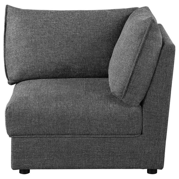 Sasha Upholstered Corner Chair Barely Black - Jax Mattress (Jacksonville, FL)