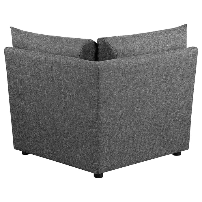 Sasha Upholstered Corner Chair Barely Black - Jax Mattress (Jacksonville, FL)