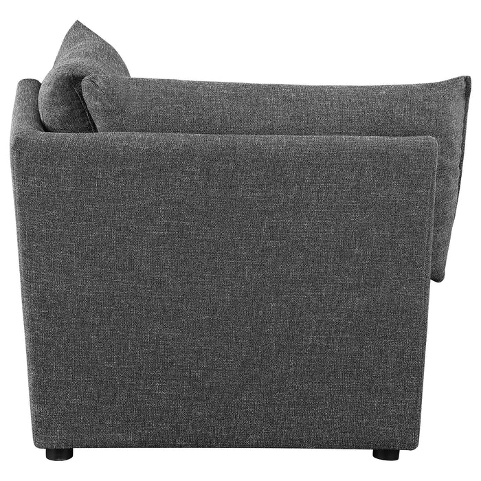 Sasha Upholstered Corner Chair Barely Black - Jax Mattress (Jacksonville, FL)
