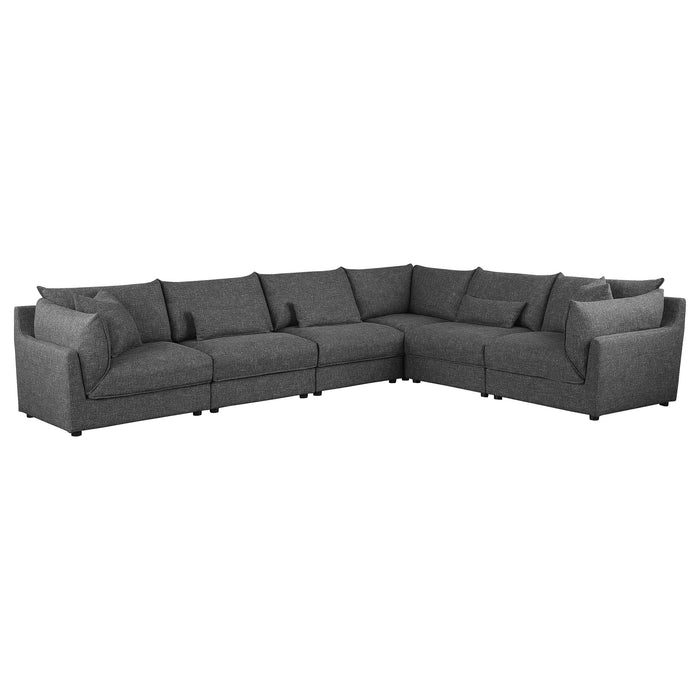 Sasha Upholstered Corner Chair Barely Black - Jax Mattress (Jacksonville, FL)