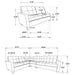 Georgina 5 Pc Stationary Sectionals Grey - Jax Mattress (Jacksonville, FL)