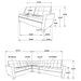 Georgina 5 Pc Stationary Sectionals Grey - Jax Mattress (Jacksonville, FL)