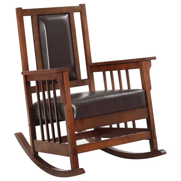 Ida Upholstered Rocking Chair Tobacco and Dark Brown - Jax Mattress (Jacksonville, FL)