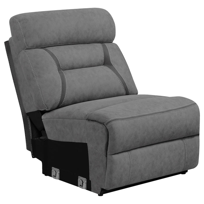Higgins Upholstered Armless Chair Grey - Jax Mattress (Jacksonville, FL)