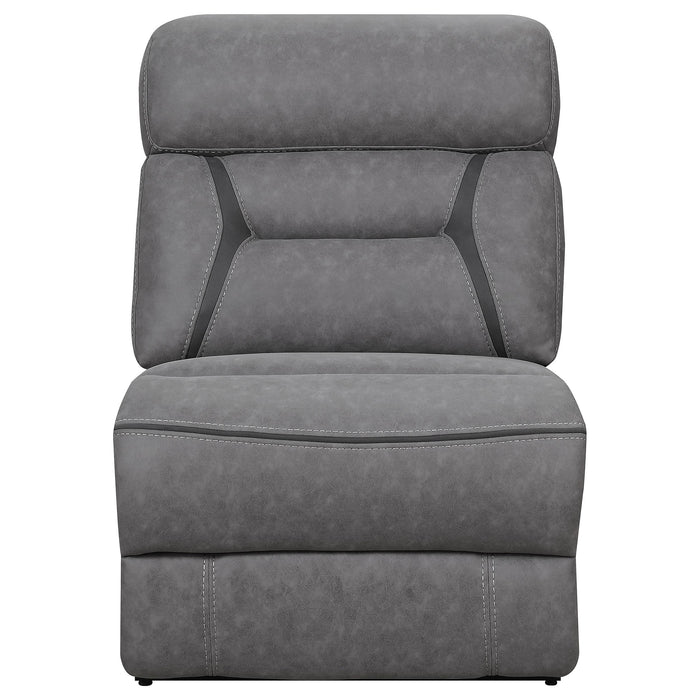 Higgins Upholstered Armless Chair Grey - Jax Mattress (Jacksonville, FL)