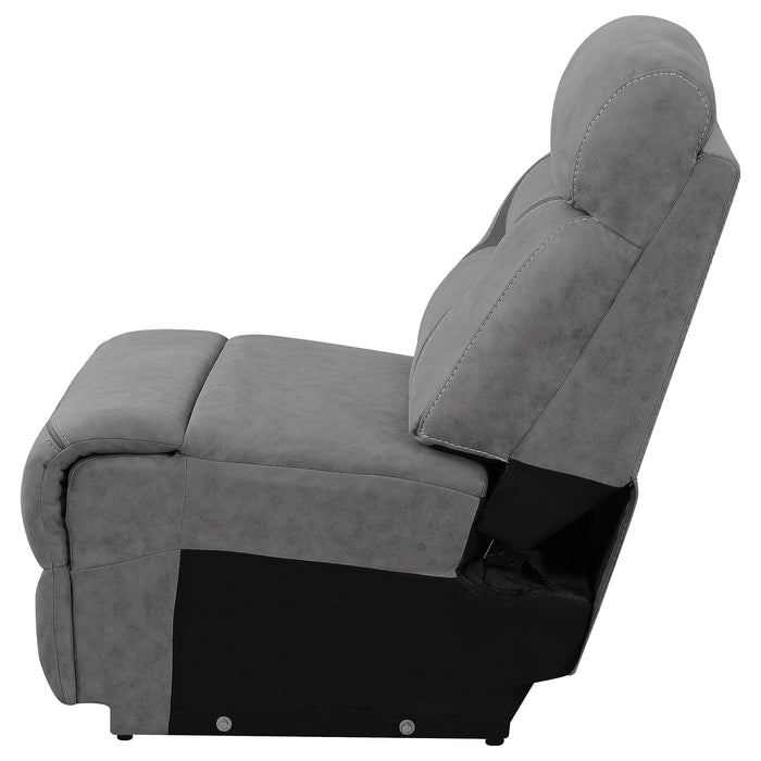 Higgins Upholstered Armless Chair Grey - Jax Mattress (Jacksonville, FL)
