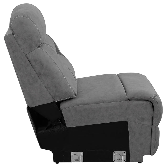 Higgins Upholstered Armless Chair Grey - Jax Mattress (Jacksonville, FL)