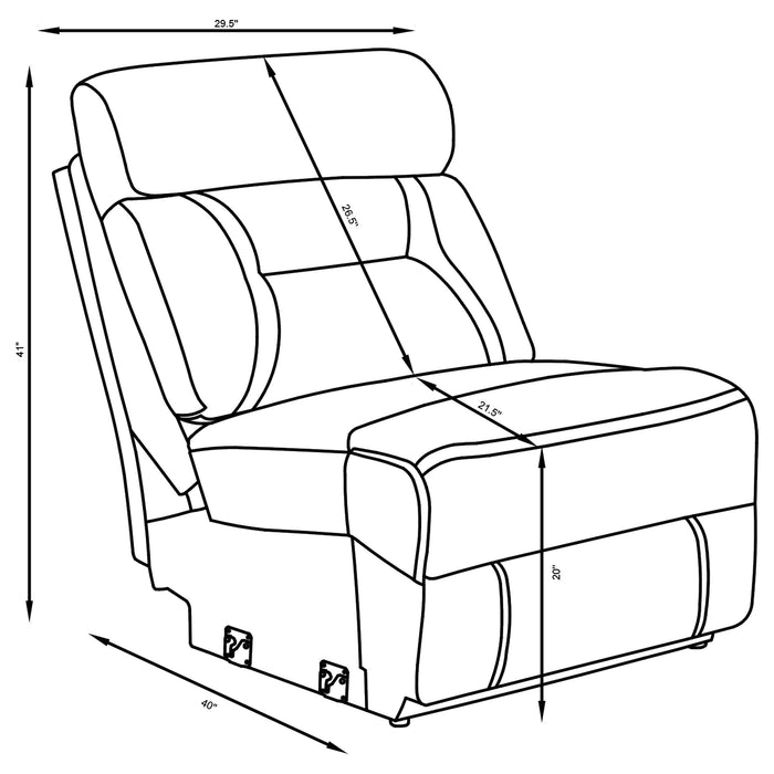 Higgins Upholstered Armless Chair Grey - Jax Mattress (Jacksonville, FL)