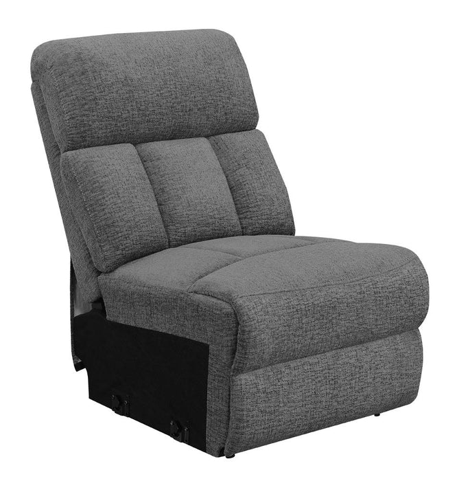 Bahrain Upholstered Armless Chair Charcoal - Jax Mattress (Jacksonville, FL)