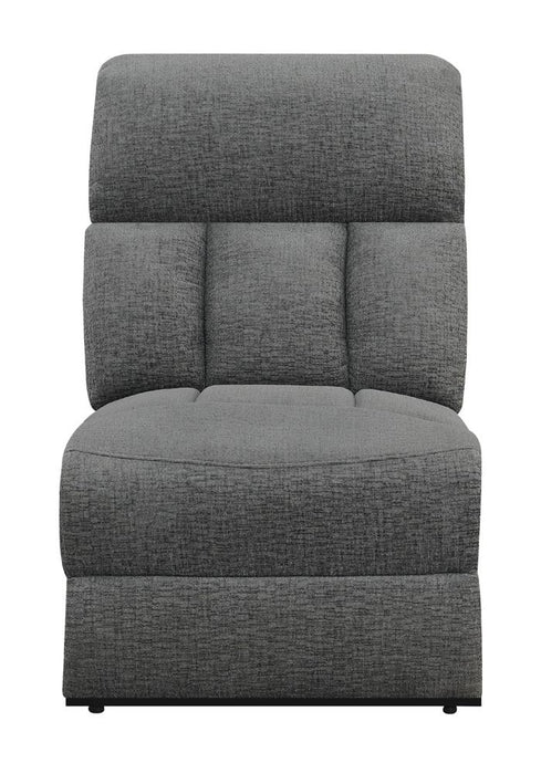 Bahrain Upholstered Armless Chair Charcoal - Jax Mattress (Jacksonville, FL)