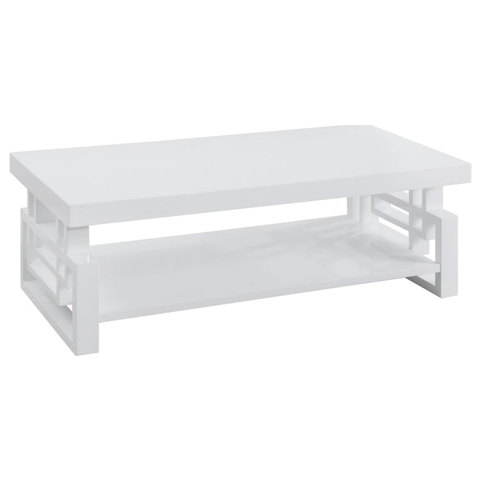 Schmitt Rectangular Coffee Table High Glossy White - Jax Mattress (Jacksonville, FL)