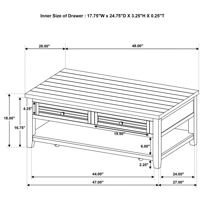 Concord Coffee Table - Jax Mattress (Jacksonville, FL)