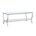 Saide Rectangular Coffee Table with Mirrored Shelf Chrome - Jax Mattress (Jacksonville, FL)