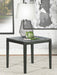 Mozzi Square End Table Faux Grey Marble and Black - Jax Mattress (Jacksonville, FL)
