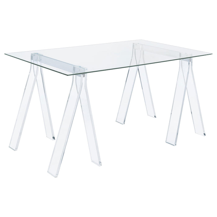 Amaturo Writing Desk with Glass Top Clear - Jax Mattress (Jacksonville, FL)