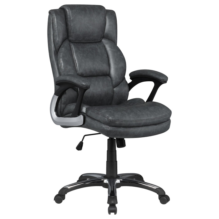 Nerris Adjustable Height Office Chair with Padded Arm Grey and Black - Jax Mattress (Jacksonville, FL)