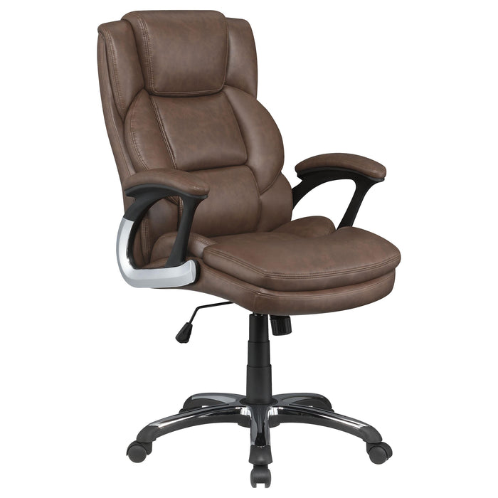 Nerris Adjustable Height Office Chair with Padded Arm Brown and Black - Jax Mattress (Jacksonville, FL)