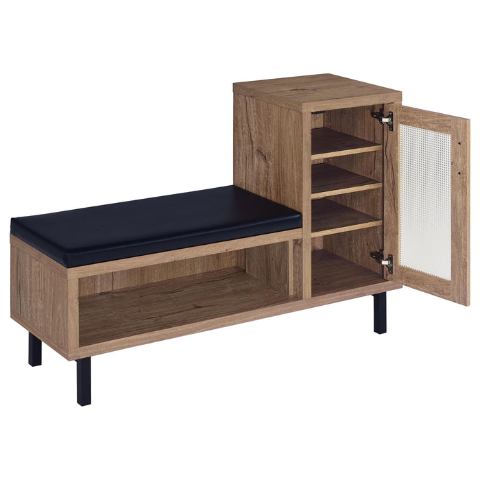 Teller 1-door Entryway Shoe Storage Cabinet Natural Oak - Jax Mattress (Jacksonville, FL)