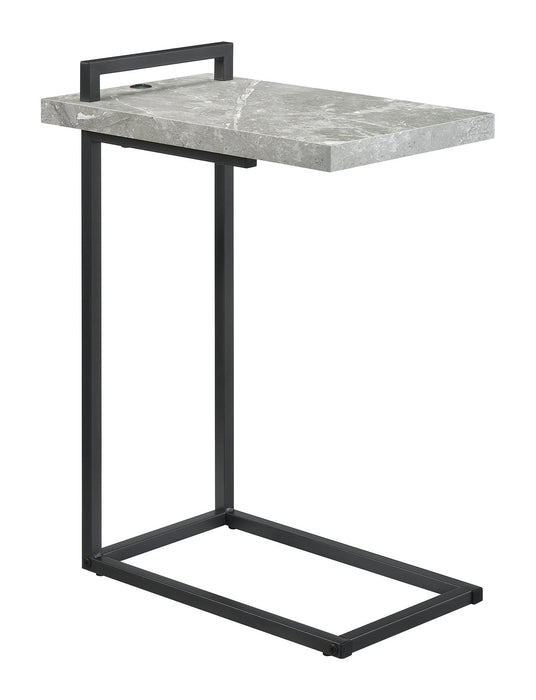 Maxwell C-shaped Accent Table Cement and Gunmetal - Jax Mattress (Jacksonville, FL)