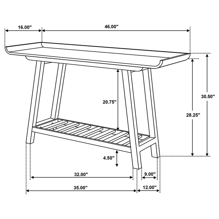 Ornelas 46-inch Console Table with Slatted Shelf Mango Brown - Jax Mattress (Jacksonville, FL)