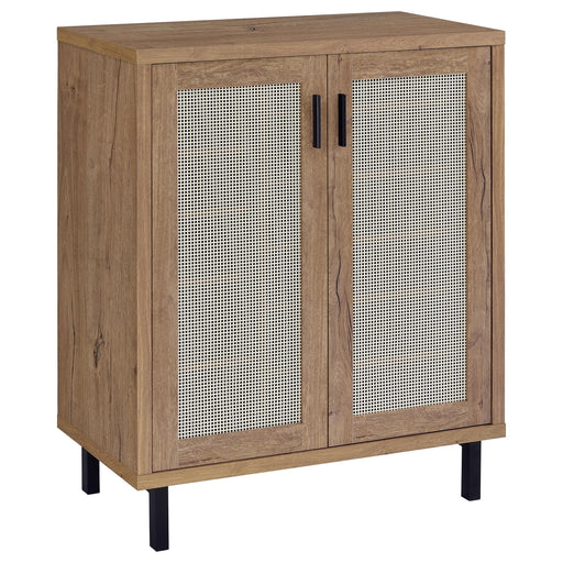 Teller 2-door Shoe Storage Cabinet Natural Oak - Jax Mattress (Jacksonville, FL)