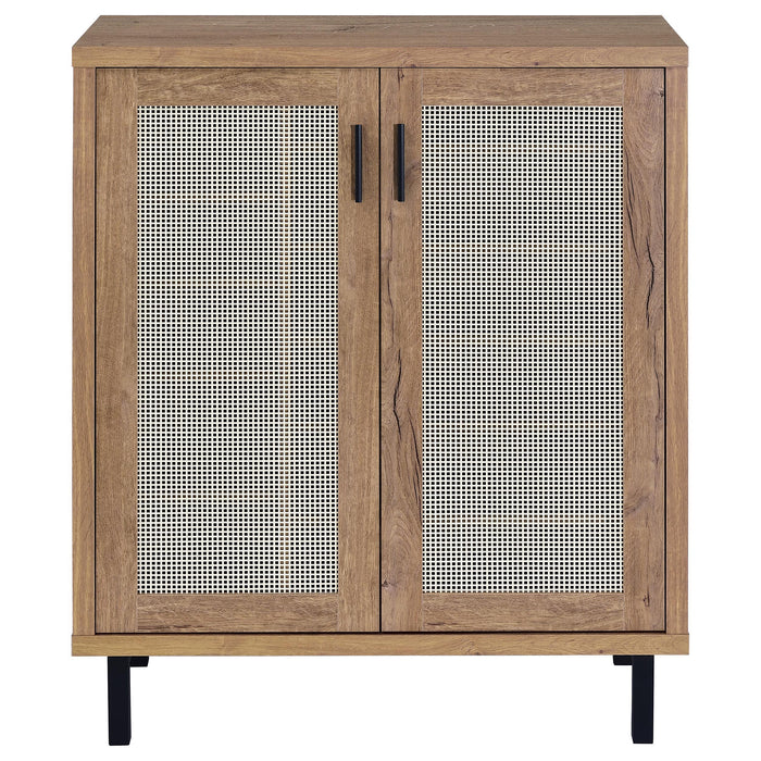 Teller 2-door Shoe Storage Cabinet Natural Oak - Jax Mattress (Jacksonville, FL)