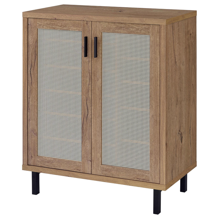 Teller 2-door Shoe Storage Cabinet Natural Oak - Jax Mattress (Jacksonville, FL)