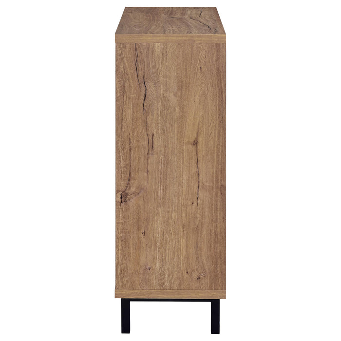 Teller 2-door Shoe Storage Cabinet Natural Oak - Jax Mattress (Jacksonville, FL)