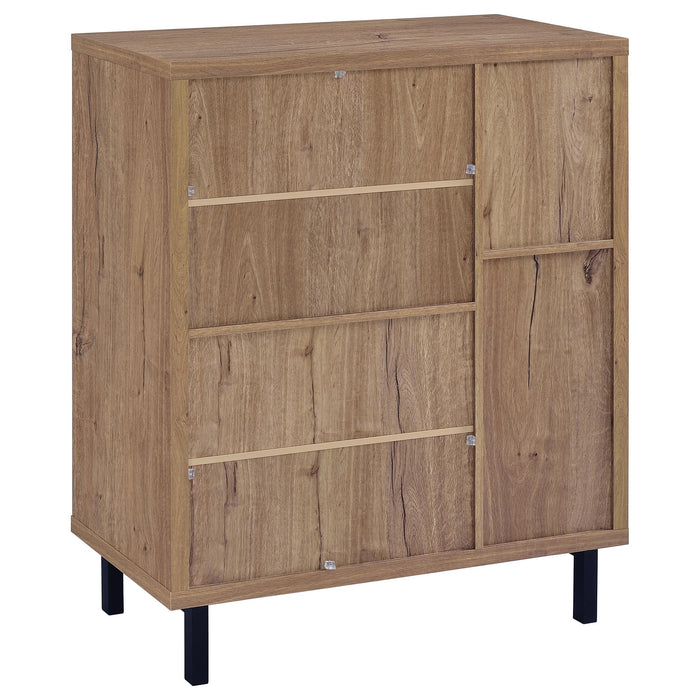 Teller 2-door Shoe Storage Cabinet Natural Oak - Jax Mattress (Jacksonville, FL)