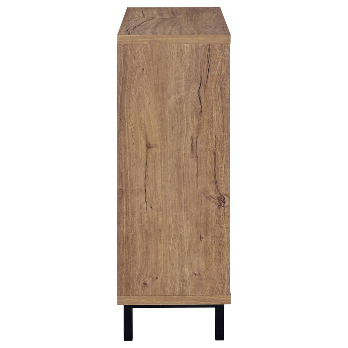 Teller 2-door Shoe Storage Cabinet Natural Oak - Jax Mattress (Jacksonville, FL)