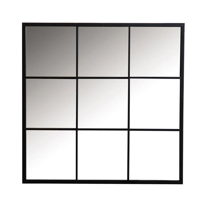 Quetzal Square Window Pane Wall Mirror Black - Jax Mattress (Jacksonville, FL)