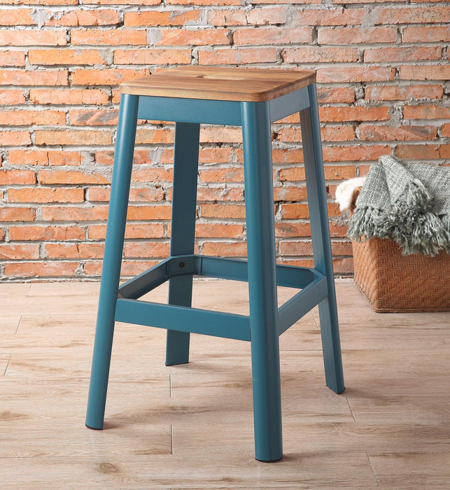 Jacotte Natural & Teal Bar Stool (1Pc) - Jax Mattress (Jacksonville, FL)