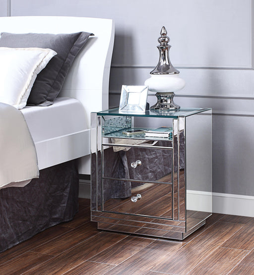 Nysa Mirrored & Faux Crystals Accent Table - Jax Mattress (Jacksonville, FL)