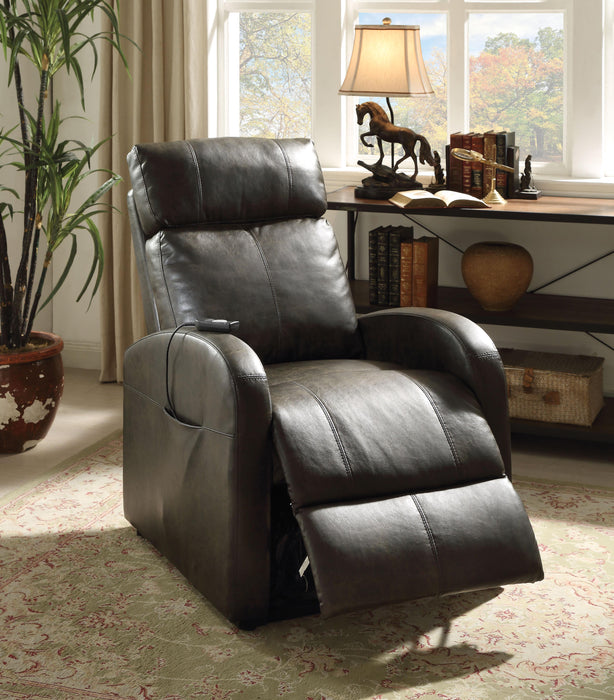 Ricardo Dark Gray PU Recliner w/Power Lift - Jax Mattress (Jacksonville, FL)
