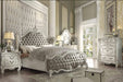 Versailles Vintage Gray PU & Bone White Queen Bed - Jax Mattress (Jacksonville, FL)