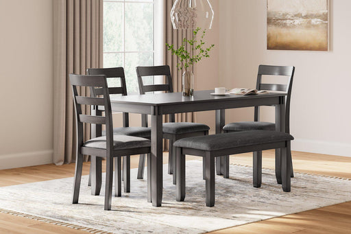 Bridson Dining Table and Chairs with Bench (Set of 6) - Jax Mattress (Jacksonville, FL)