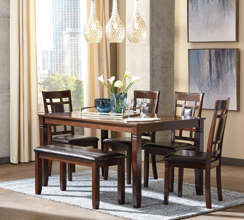 Bennox Dining Table and Chairs with Bench (Set of 6) - Jax Mattress (Jacksonville, FL)