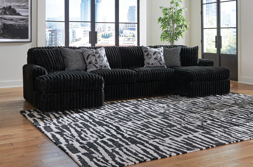 Midnight-Madness Sectional with Chaise Discounted - Jax Mattress (Jacksonville, FL)